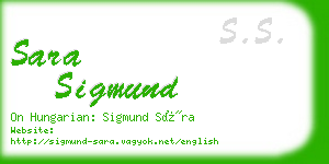 sara sigmund business card